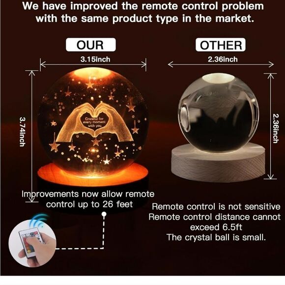 Taylor Swift Inspired 3D Crystal Ball Night Light - Picture 7 of 7